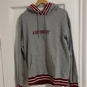 BAPE Gray Hoodie with Red Accents